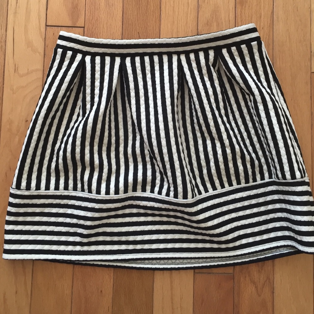 Xhilaration Black and Off White Striped Mini Skirt
